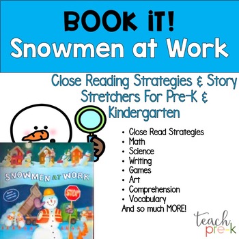 Preview of Snowmen at Work Book Activities & Close Reading for PreK & Kindergarten
