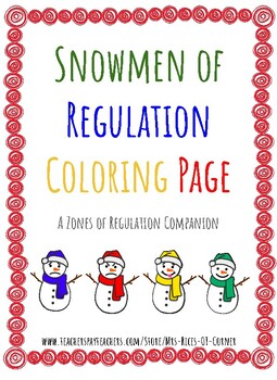 Preview of Snowmen  Coloring Pages  - Self Regulation