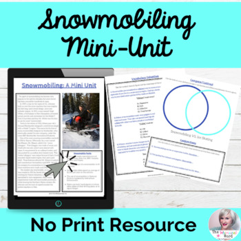 Preview of Snowmobiling Unit NO PRINT Speech Therapy Middle High School | Distance Learning
