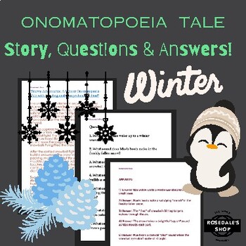 Preview of Snowy Adventures: A Winter Onomatopoeia Tale with Reading & Comprehension Fun!