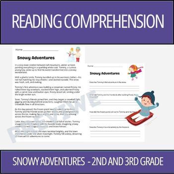 Preview of Snowy Adventures - Reading Comprehension Activity | 2nd Grade & 3rd Grade