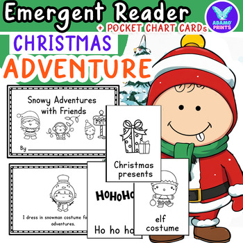Preview of Snowy Adventures with Friends Emergent Reader Pocket Chart ELA Activity NO PREP
