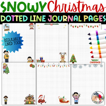 Preview of Snowy Christmas Dotted Line Journal Pages