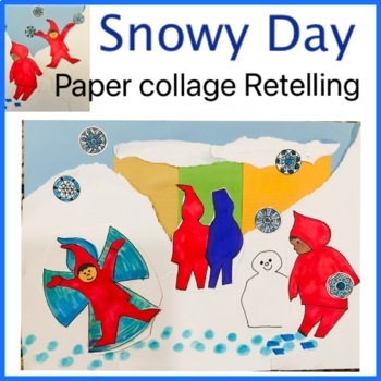 Preview of Snowy Day Collage: Black History Month. Easy Writing Winter Retelling Craft.