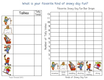 Preview of Snowy Day Fun Tally & Graph