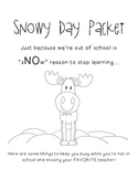 Snowy Day Packet- Kindergarten Skill Review