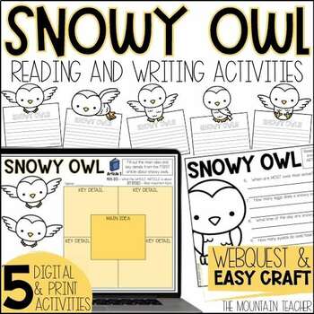 Preview of Snowy Owl Facts Webquest | Reading Comprehension Activities & Writing Craft