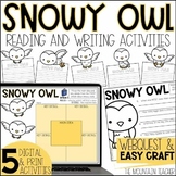 Snowy Owl Facts Webquest | Reading Comprehension Activitie