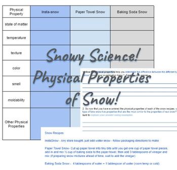 Preview of Snowy Science - Physical Properties of Matter
