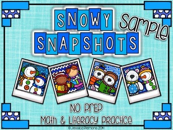 Preview of Snowy Snapshots: NO PREP Math & Literacy Practice {SAMPLE}