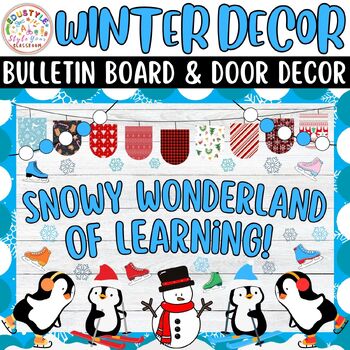 Preview of Snowy Wonderland of Learning! Bulletin Board & Door Decor Kit: Ideas For Winter