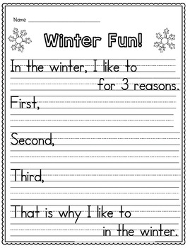 Winter Writing Freebie by Sarah Paul | Teachers Pay Teachers