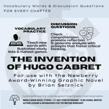 Preview of The Invention of Hugo Cabret: Discussion Questions & Vocabulary (preview)