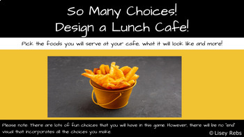 Preview of So Many Choices! Design a Lunch Cafe!