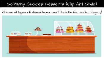 Preview of So Many Choices: Let’s Eat Desserts (Clip Art Style)