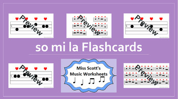 Preview of So Mi La Music Flashcards {with Interactive file}