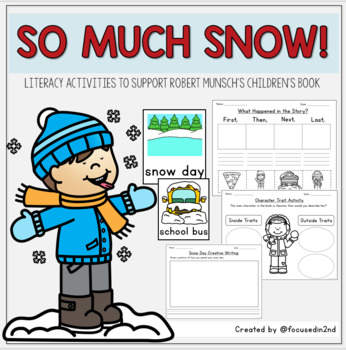 So Much Snow! Literacy Activities, Sequencing, Picture Cards Write Cut