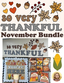 Preview of So Very Thankful November/Thanksgiving Bulletin Board Bundle