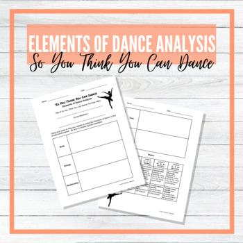 Preview of So You Think You Can Dance - Elements of Dance Analysis