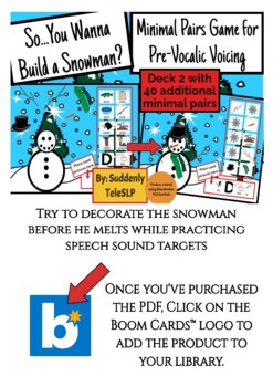 Preview of So, You Wanna Build a Snowman? Minimal Pairs Game for Voicing (Deck 2)