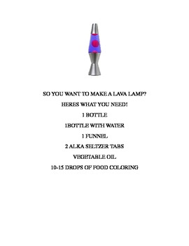 Preview of So You Want To Make A Lava Lamp?