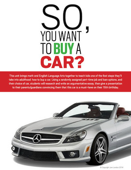 Preview of So, You Want to Buy a Car? -- Argumentative Writing + Simple & Compound Interest