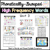 SoR High Frequency Sight Words: Unit 3 Silent e