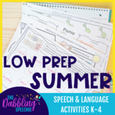 Low Prep Summer Speech & Language Activities