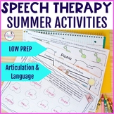Low Prep Summer Themed Speech and Language Activities for 