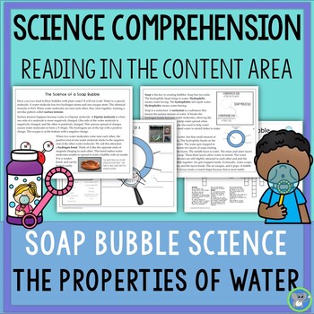 Preview of Soap Bubble Science | Science Reading Comprehension | Properties of Matter