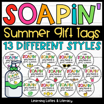 Preview of Soap Summer Gift Tags Teacher Appreciation Gift Tags Teacher DIY Bath and Body