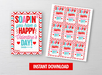 Soapin' You Have A Happy Valentine's Day . Soap Valentine's Day Sticke –  Scrap Bits