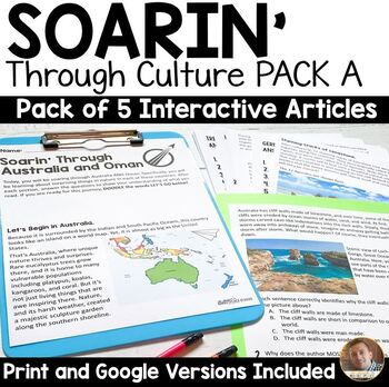 Preview of Soarin' Through Culture Social Studies Articles - Pack A- Print & Digital