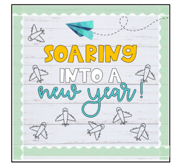 Editable Paper Airplane - Soaring into a New Year - Bursting