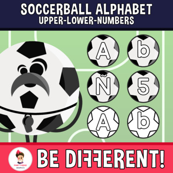 Preview of Soccerball Alphabet Clipart Letters ENG.-SPAN. (Upper-Lower-Numb.)