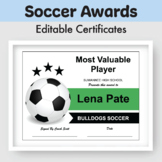 Soccer Awards - Editable Printable Certificates - Sports Banquet