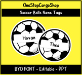 Soccer Ball Name Tags (EDITABLE)