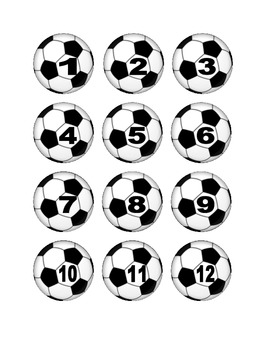 Preview of Soccer Ball Numbers for Calendar or Math Activity