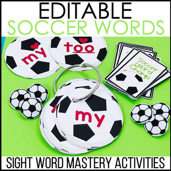 Preview of Ball Words Sight Word Mastery System-EDITABLE Soccer Ball Words