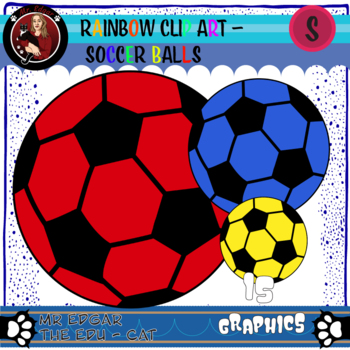 Preview of Soccer Balls -- Rainbow Clipart -- 15 Clips