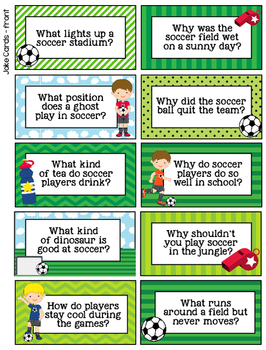 Soccer Boy Lunchbox Notes, Jokes, and Bottle Wraps 
