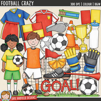 Preview of Soccer Clip Art: Football Crazy (Kate Hadfield Designs)