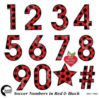 Soccer Clipart Red Numbers Clipart Sports Team Best Teacher Tools Amb 1990