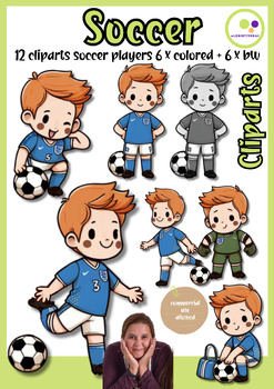Preview of Soccer | Clipart set no. 1 | football | cliparts | Illustrations | colorful + bw