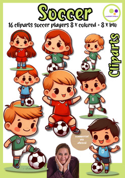 Preview of Soccer | Clipart set no. 3 | football | cliparts | Illustrations | colorful + bw