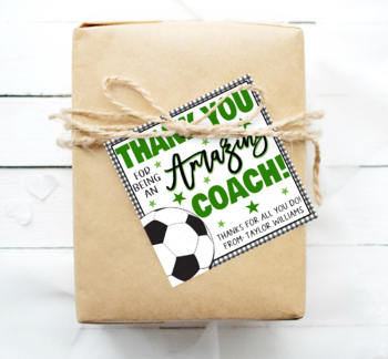 Soccer Coach Gift Tag, Thank You For Being An Amazing Coach, Appreciation  Week