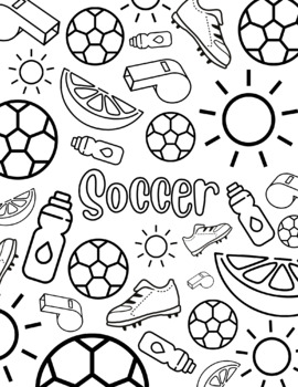 Preview of Soccer Collage Coloring Page