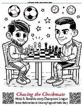 Preview of Soccer Coloring Page and Audio Story | Lionel Messi and Cristiano Ronaldo
