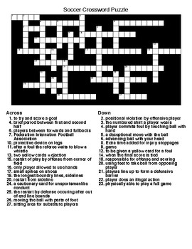 Soccer Crossword Puzzle and Word Search with KEYS by Lonnie Jones Taylor
