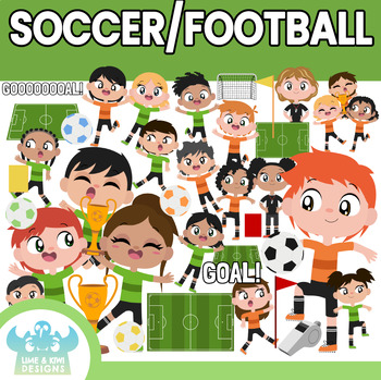 Preview of Soccer/Football Clipart (Lime and Kiwi Designs)